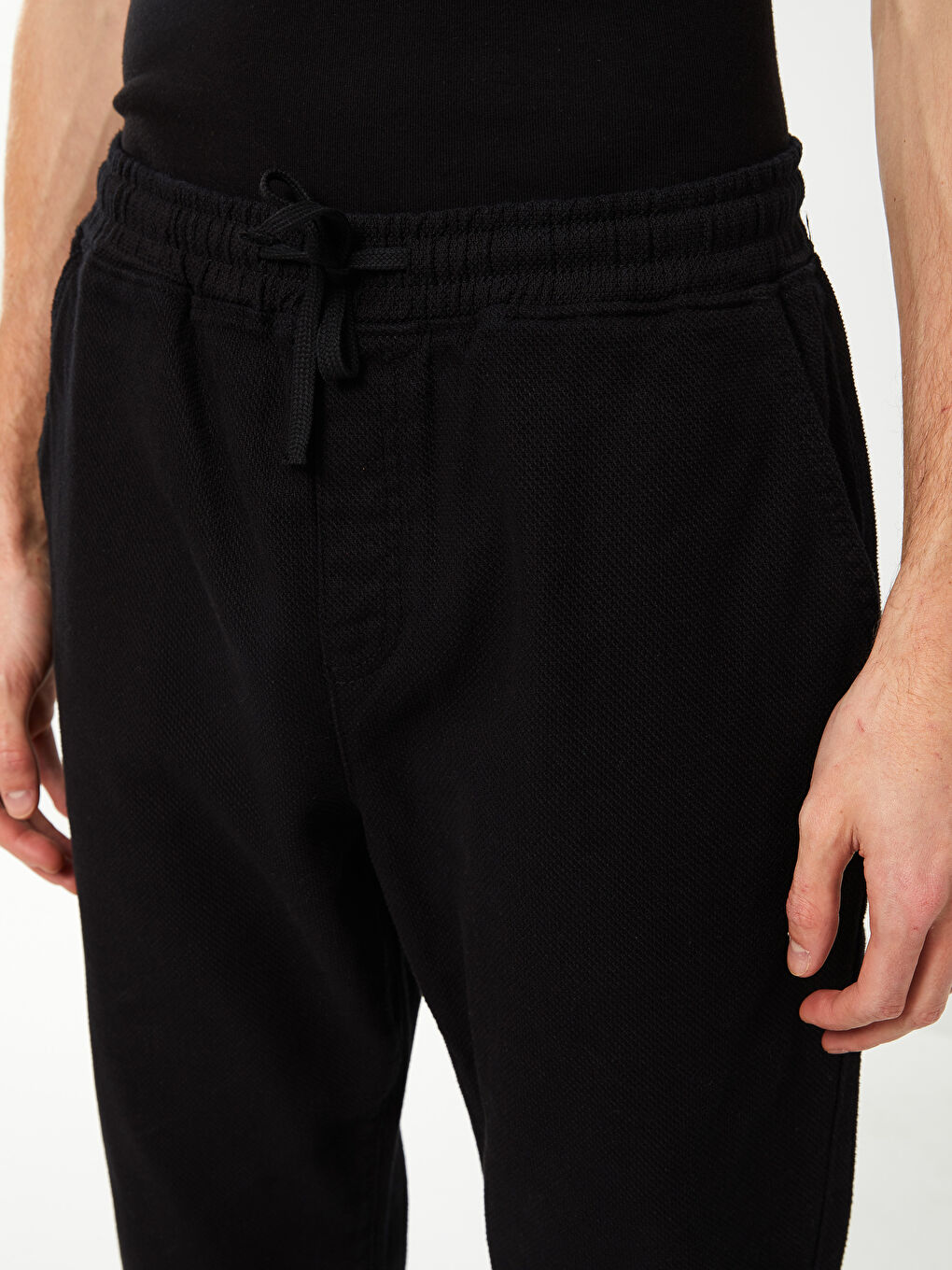 Siyah Standart Kalıp Erkek Pantolon-2