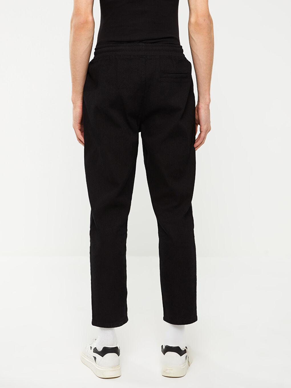 Siyah Standart Kalıp Erkek Pantolon-4