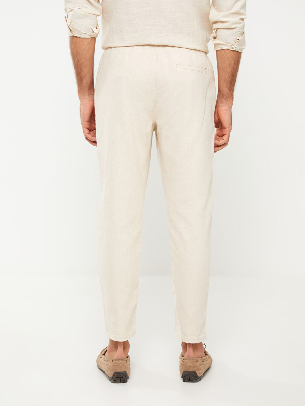 Bej Standart Kalıp Erkek Pantolon-4