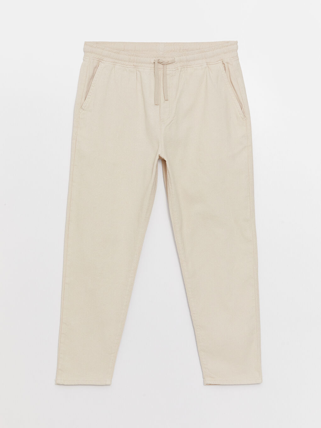 Bej Standart Kalıp Erkek Pantolon-5