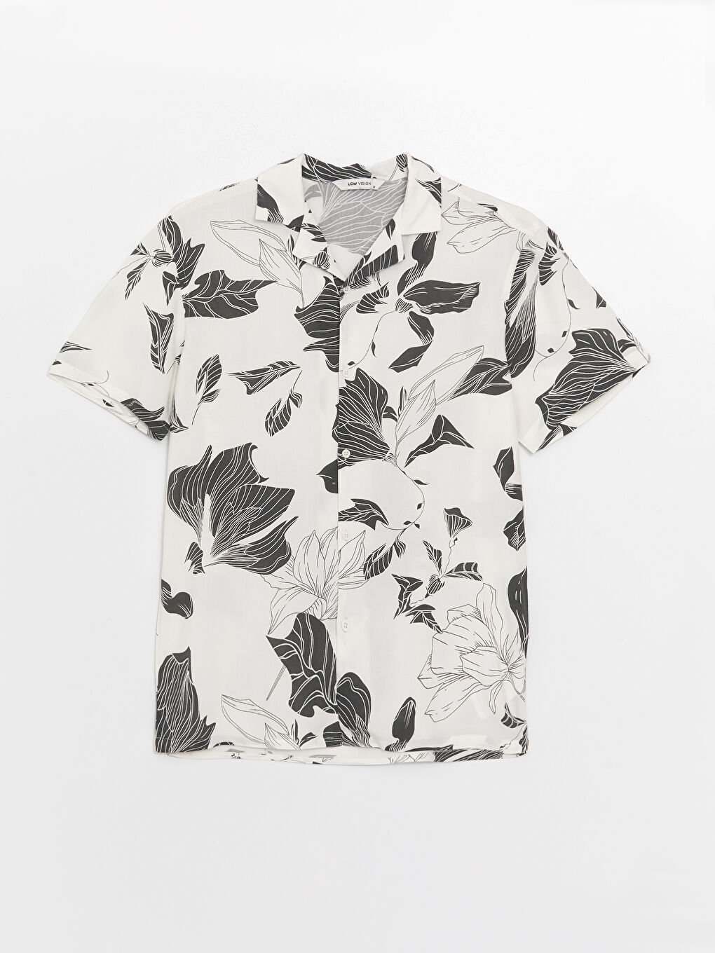 LCW Vision Regular Fit Short Sleeve Patterned Viscose Men's Shirt -S3DC00Z8-Q6K