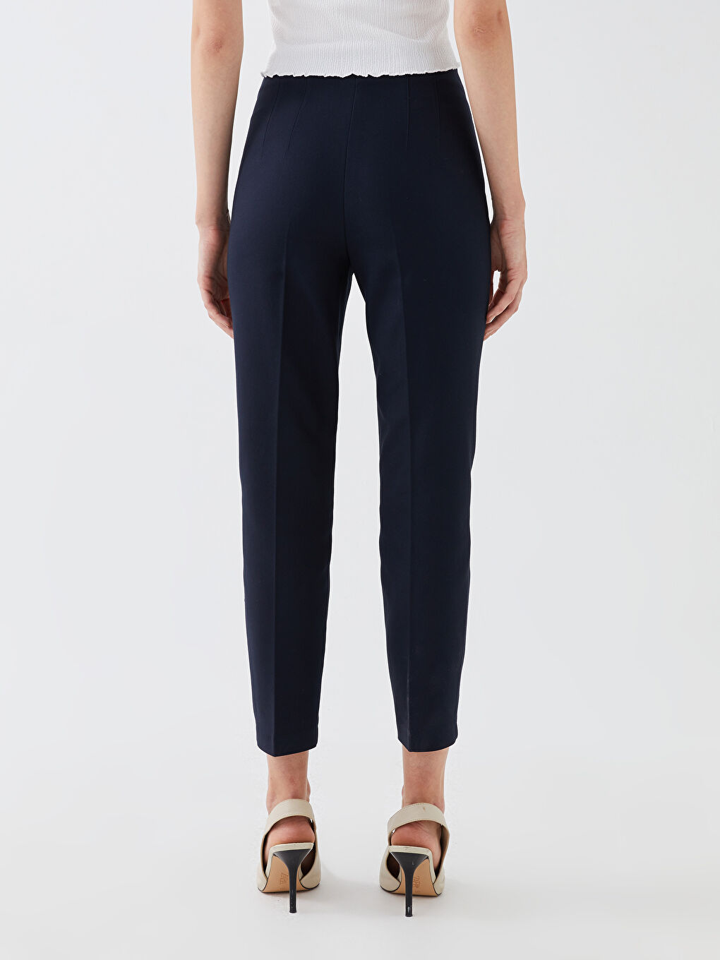 Pantalon Femme Taille Haute Coupe Standard-2