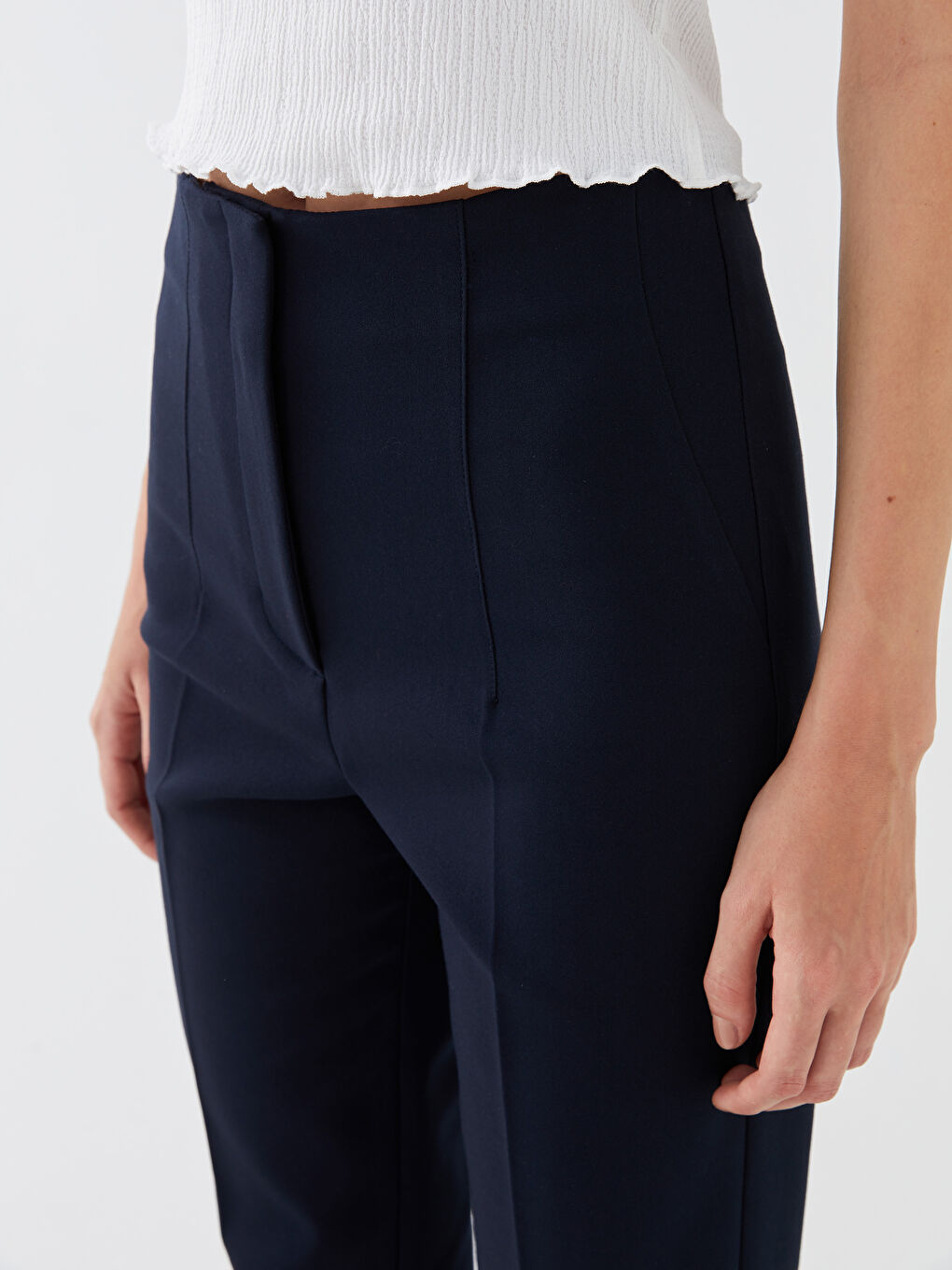 Pantalon Femme Taille Haute Coupe Standard-3