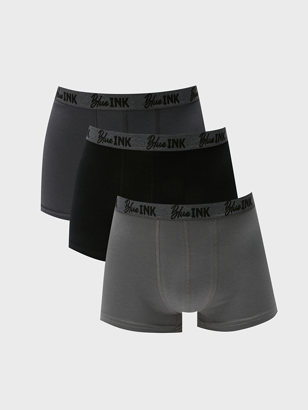 Gri Standart Kalıp Pamuklu Esnek Erkek Boxer 3'lü