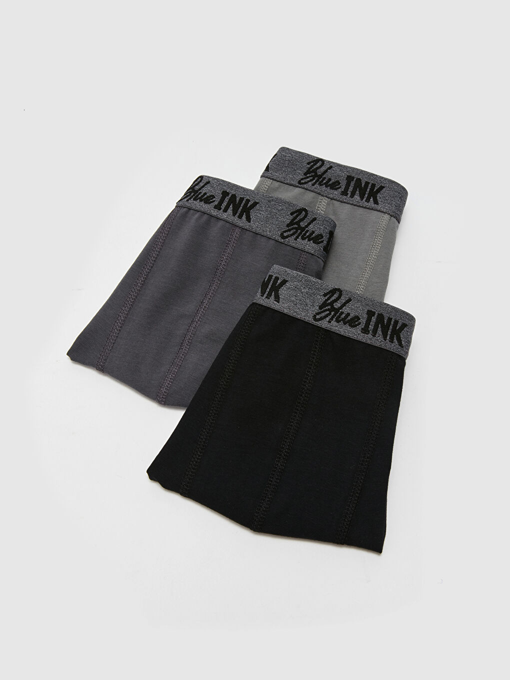 Gri Standart Kalıp Pamuklu Esnek Erkek Boxer 3'lü-1