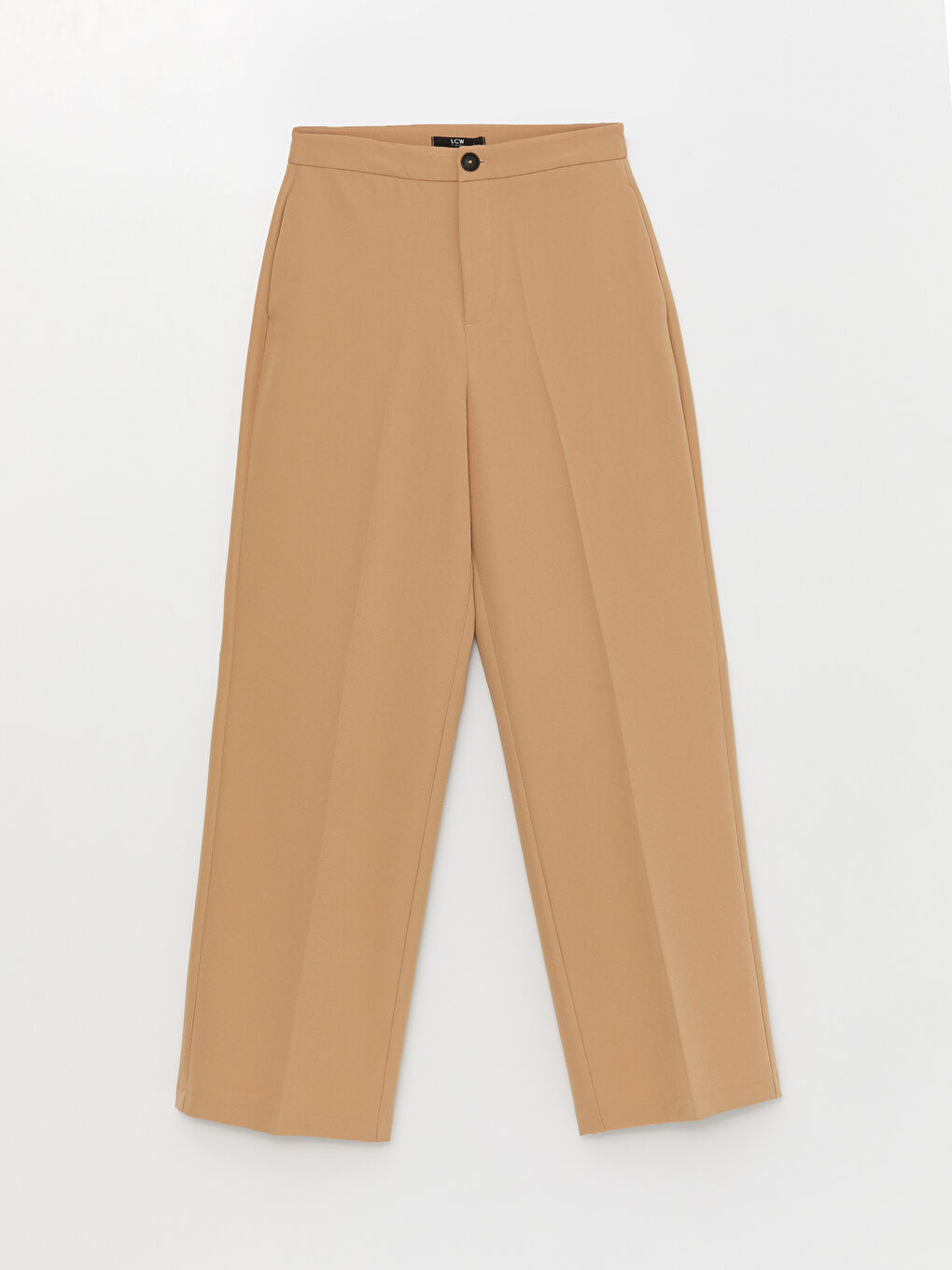 Damen Hoch Tailliert Reguläre Passform Schlichte Hosen-5