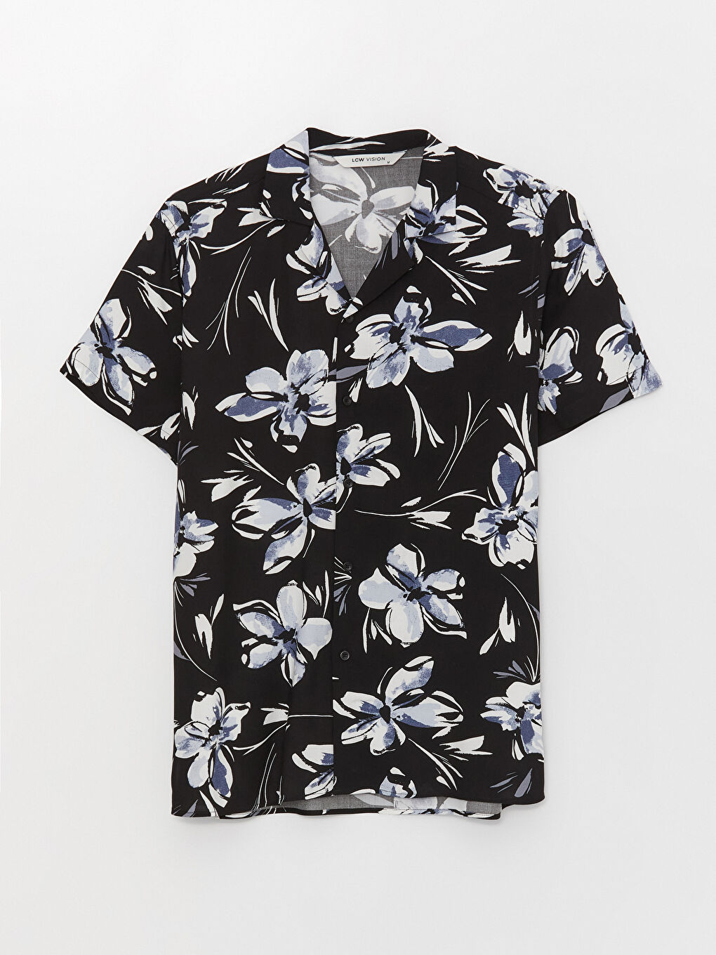 Bej Regular Fit Kısa Kollu Desenli Viskon Erkek Gömlek-5