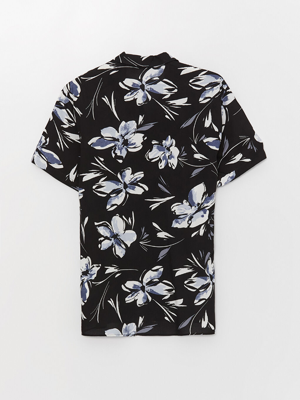 Bej Regular Fit Kısa Kollu Desenli Viskon Erkek Gömlek-6