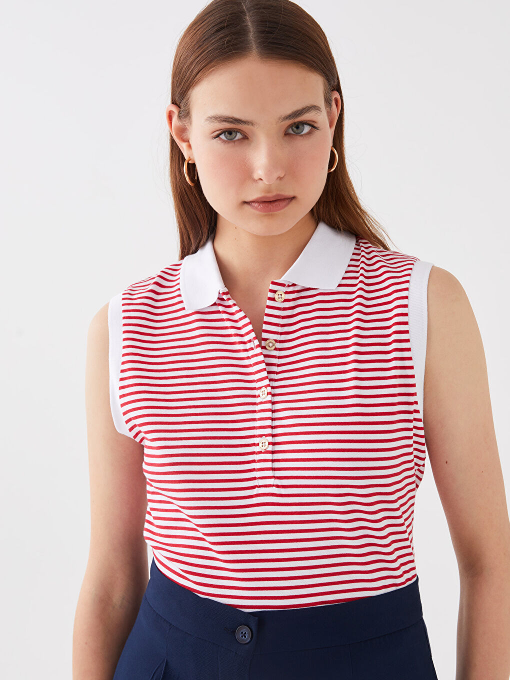 LCWAIKIKI Basic Damen Rollkragen Gestreiftes Tanktop -S3DC37Z8-E48