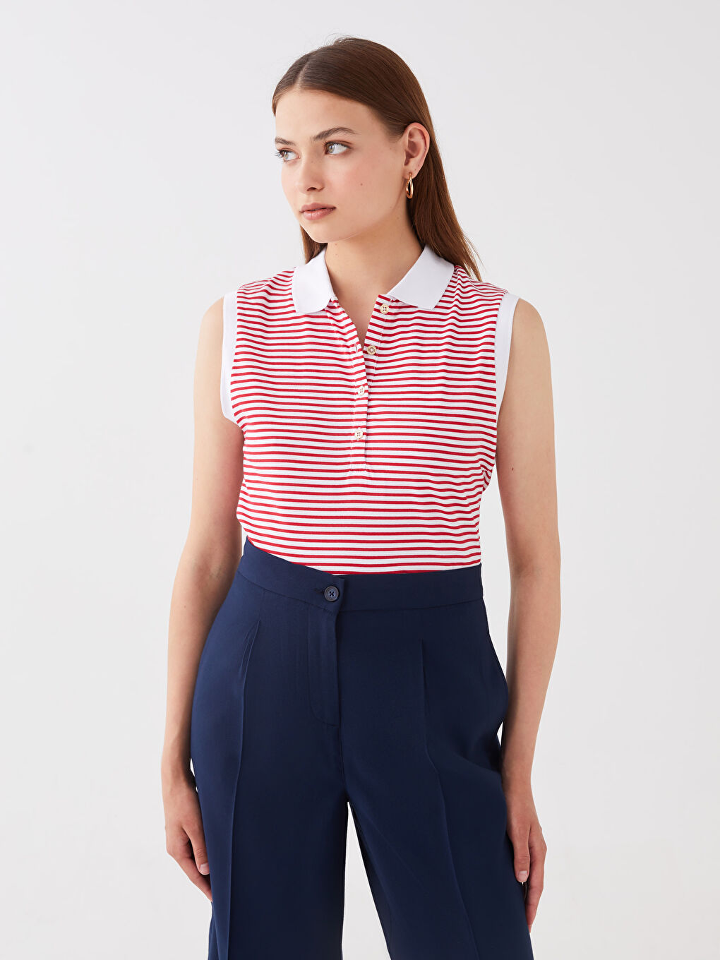 LCWAIKIKI Basic Damen Rollkragen Gestreiftes Tanktop -S3DC37Z8-E48