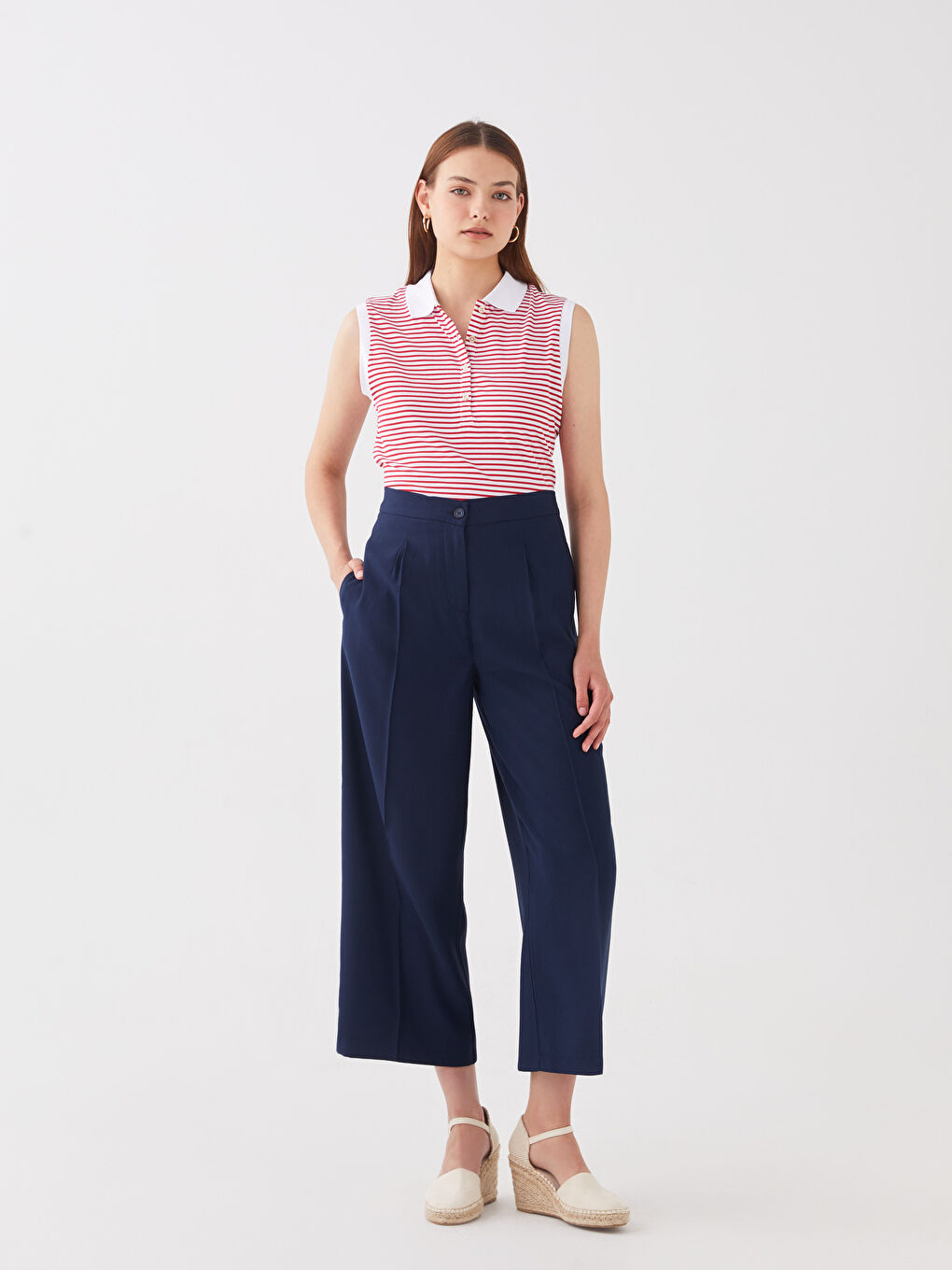 LCWAIKIKI Basic Damen Rollkragen Gestreiftes Tanktop -S3DC37Z8-E48