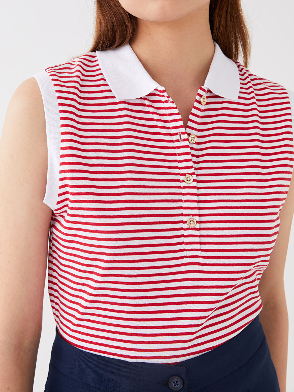 LCWAIKIKI Basic Damen Rollkragen Gestreiftes Tanktop -S3DC37Z8-E48