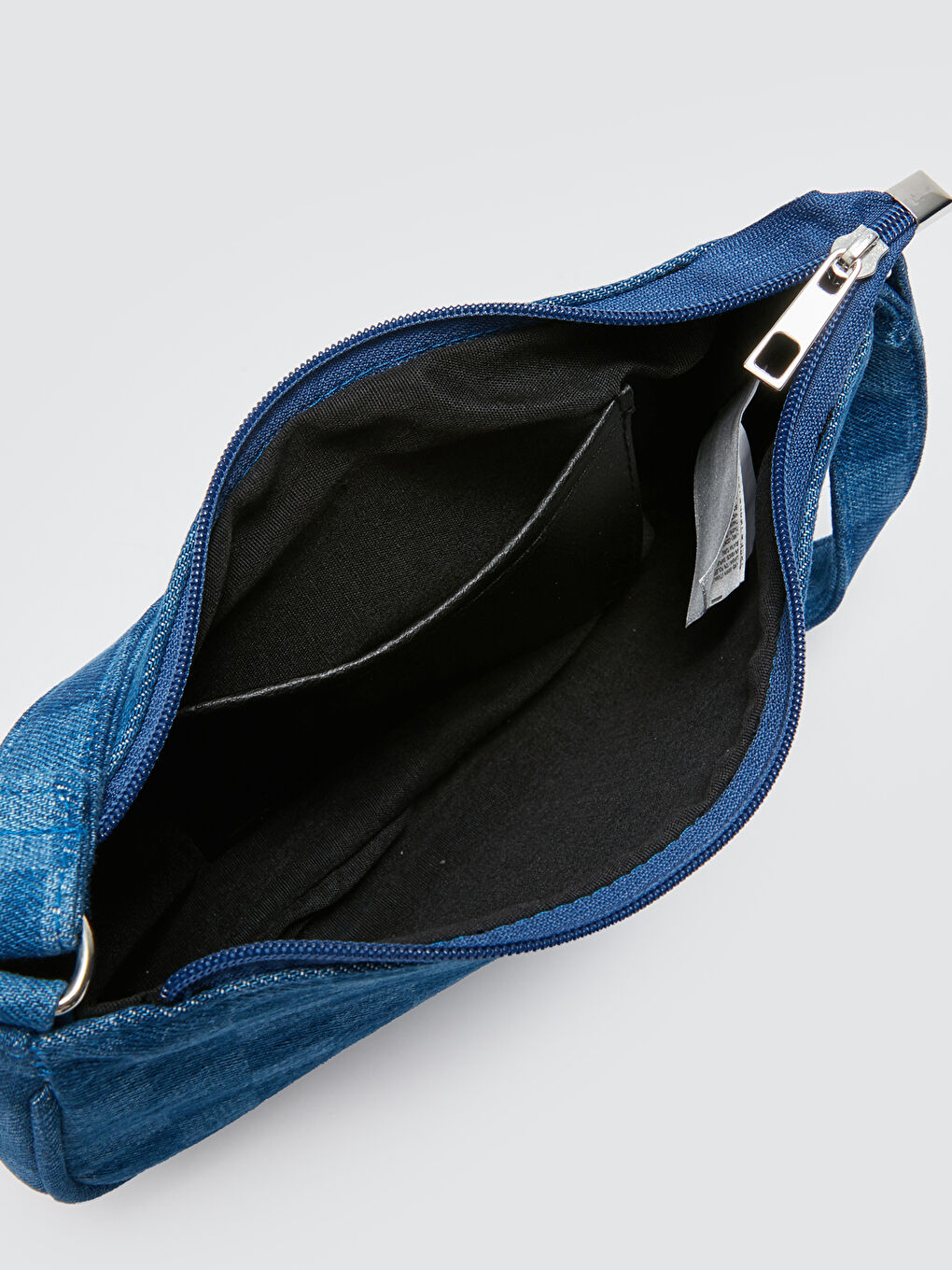 LCW ACCESSORIES Mavi Ekose Desenli Kadın Denim Baget Çanta - 5