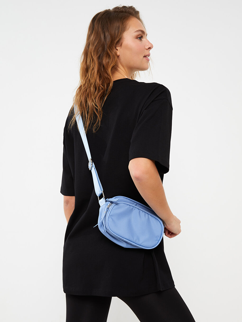 Mavi Paraşüt Kumaş Kadın Çapraz Çanta