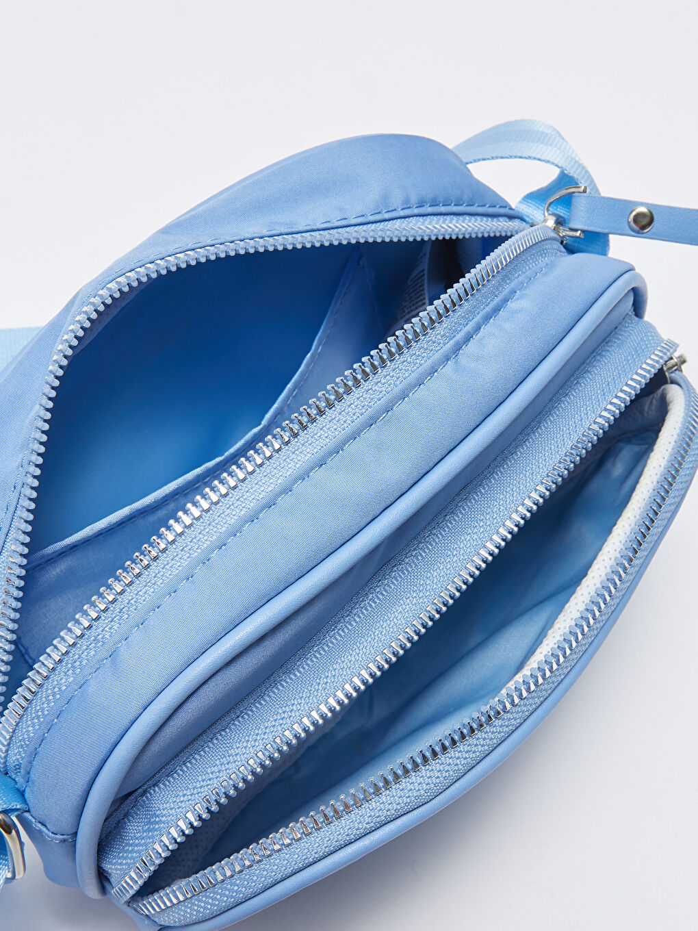 Mavi Paraşüt Kumaş Kadın Çapraz Çanta-4