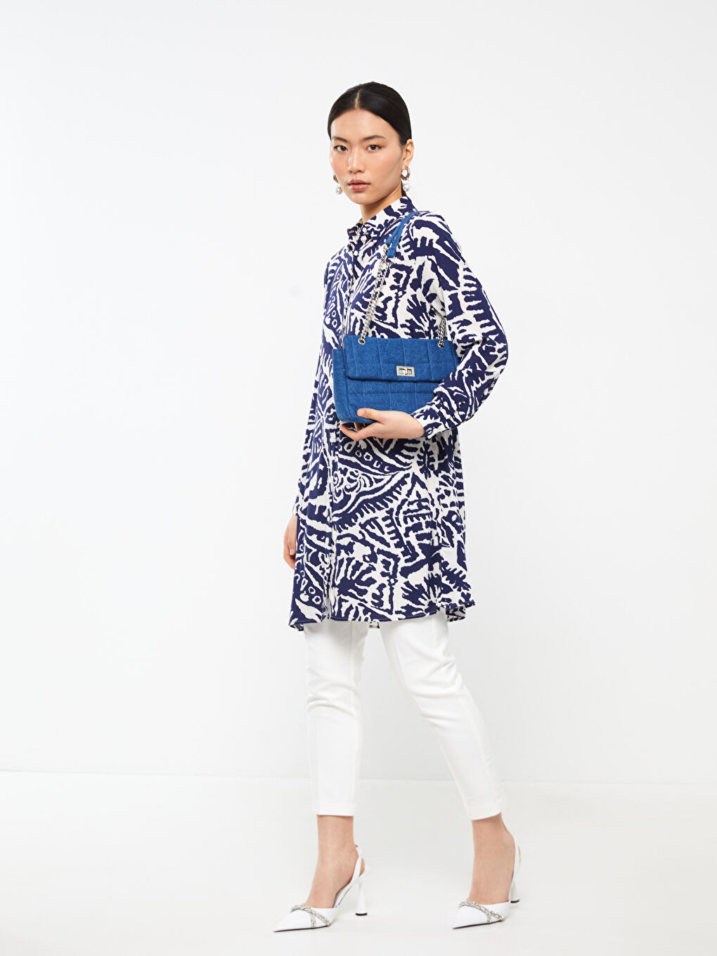 Mavi Kadın Denim Omuz Çantası-1