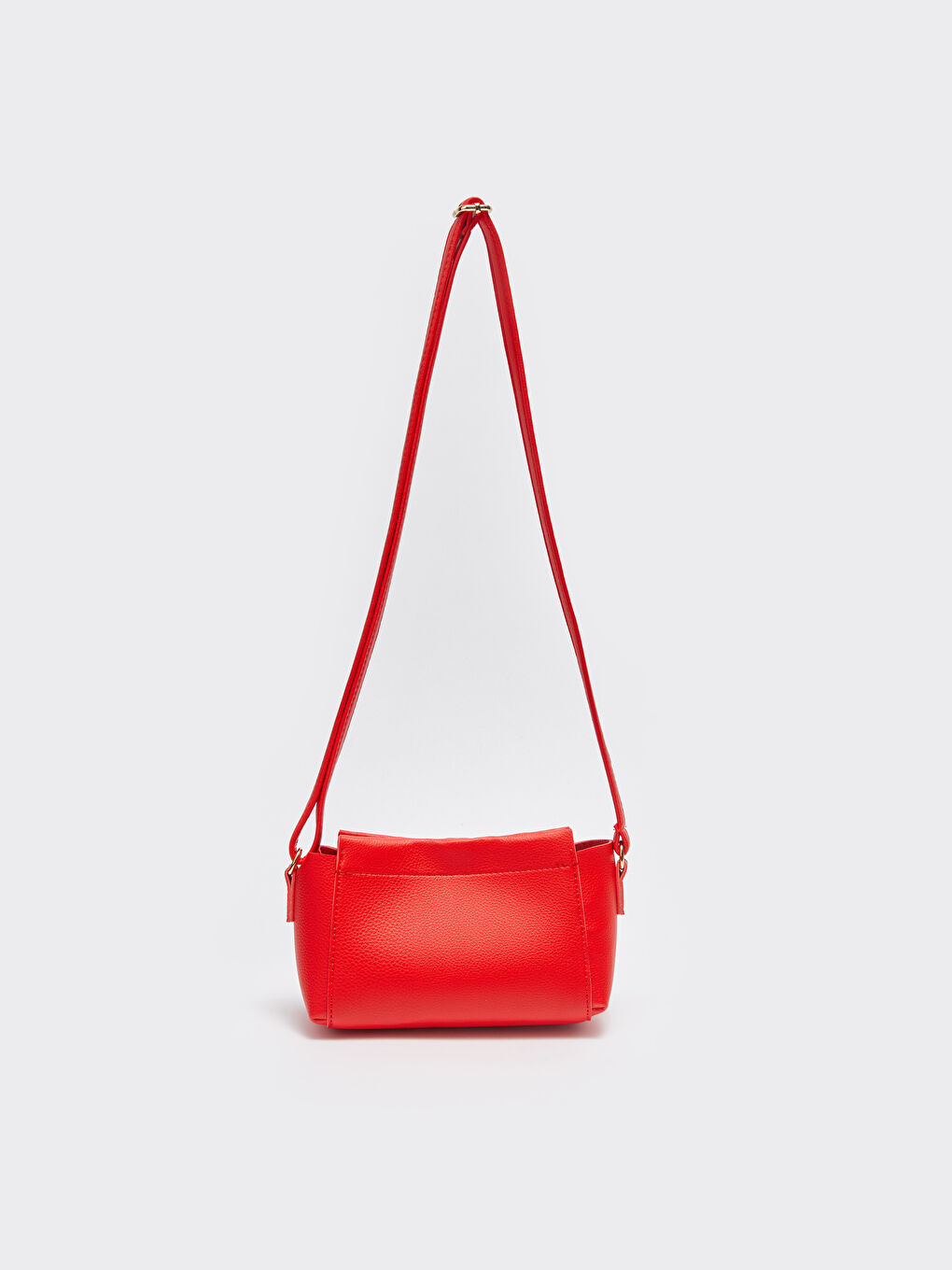 Kırmızı Deri Görünümlü Kadın Çapraz Çanta-3