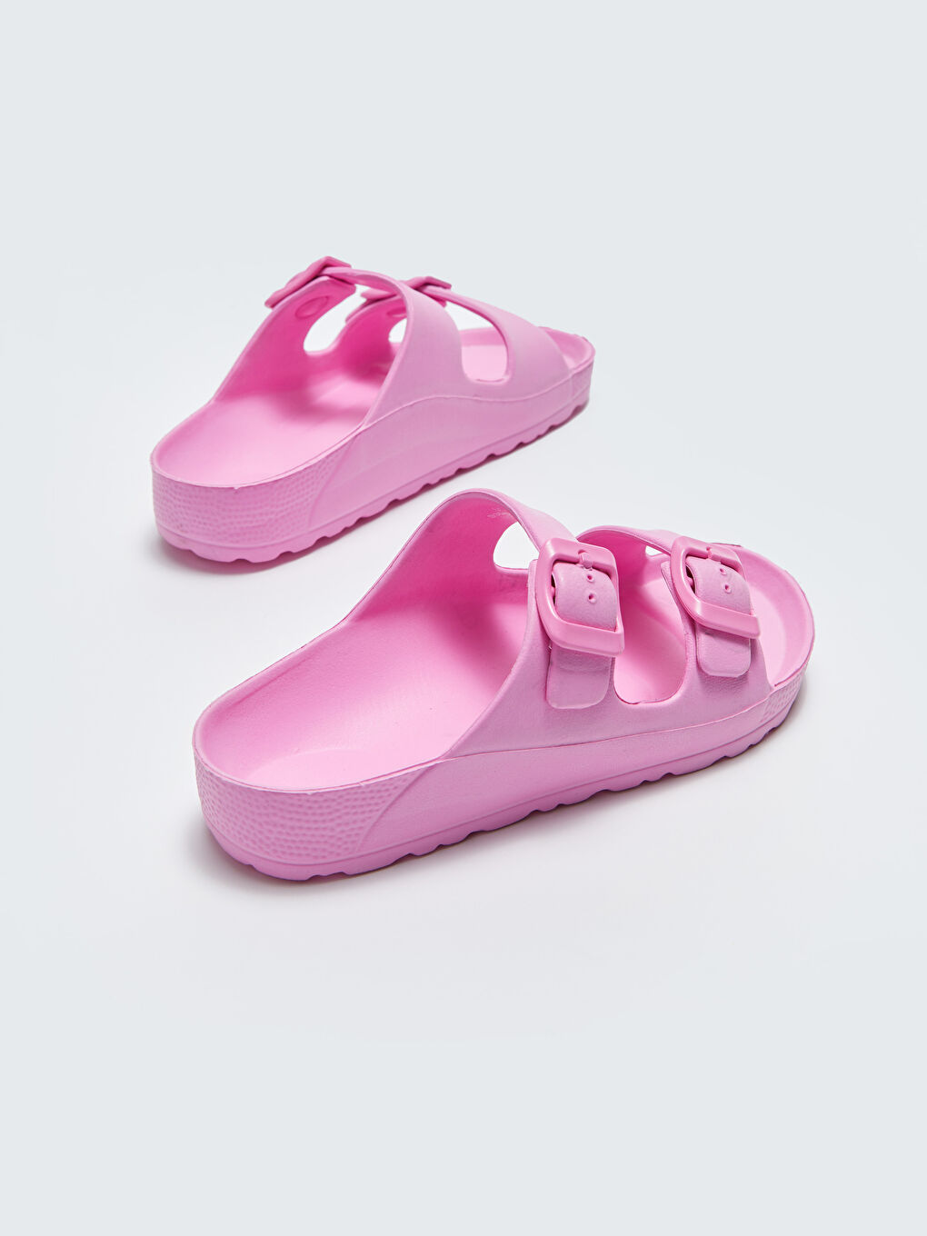 Pembe Çift Bantlı Toka Detaylı Kız Çocuk Terlik-4