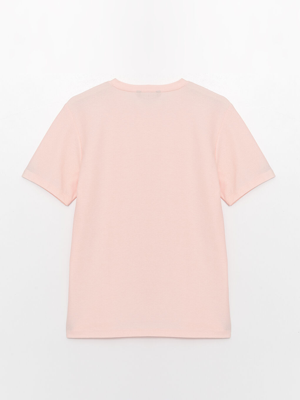 Pembe Bisiklet Yaka Kısa Kollu Erkek Tişört-6