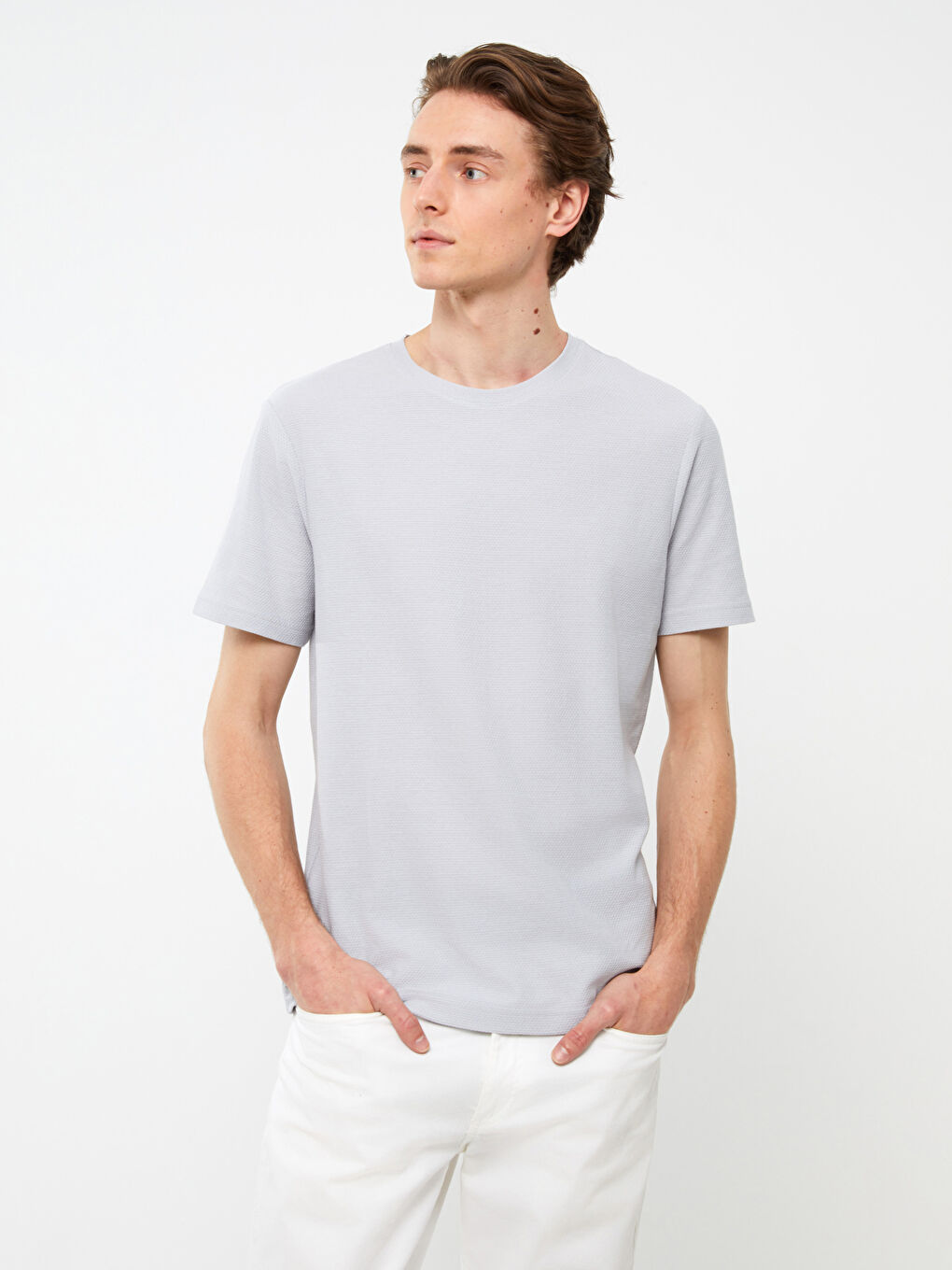 მრგვალი საყელო მოკლე სახელო მამაკაცის მაისური-1