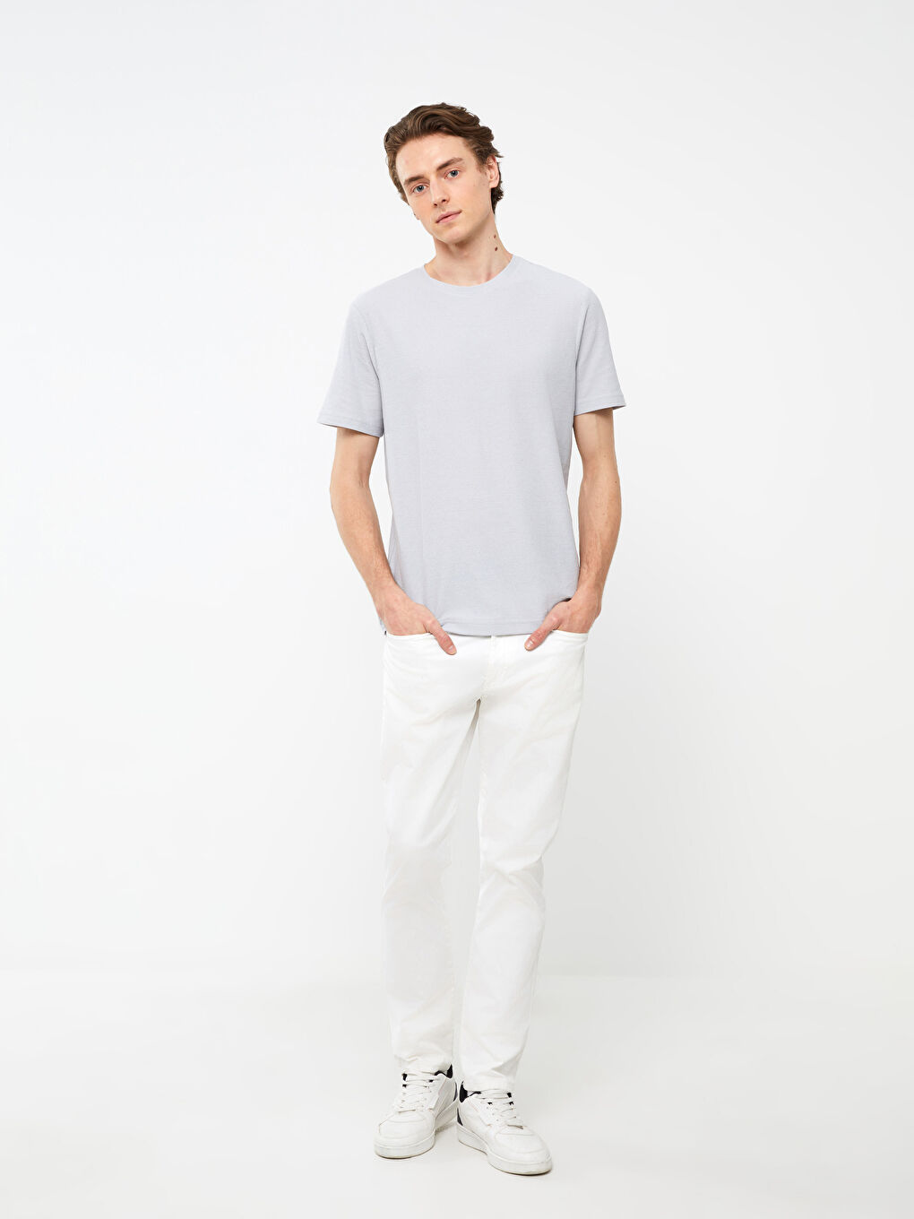 მრგვალი საყელო მოკლე სახელო მამაკაცის მაისური-3