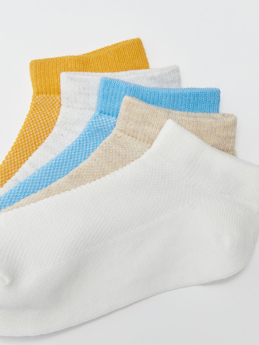 Beyaz Basic Erkek Bebek Patik Çorap 5'li-3