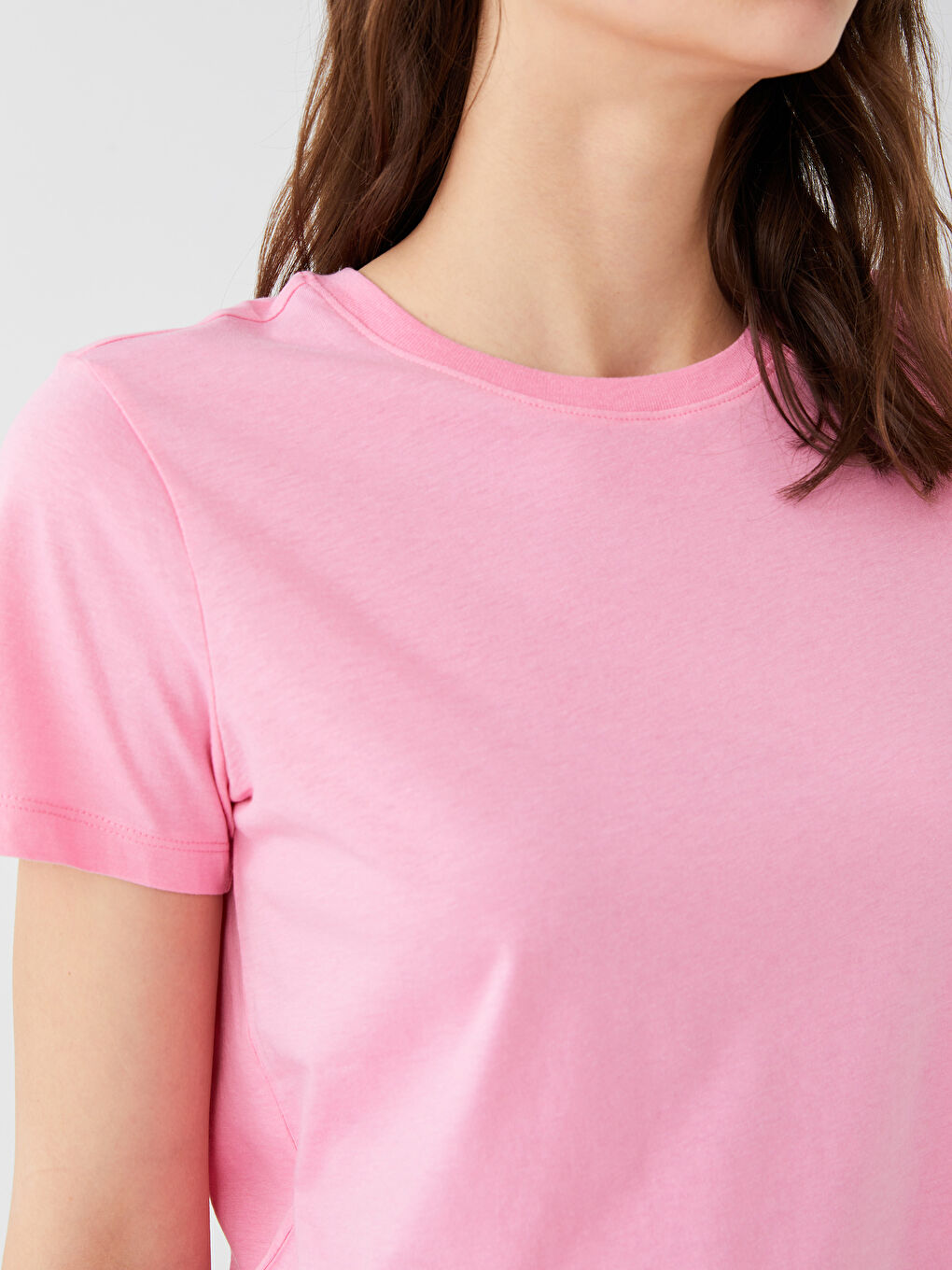 Women Crew Neck Straight Short Sleeve T-Shirt -S3DD04Z8-FNL