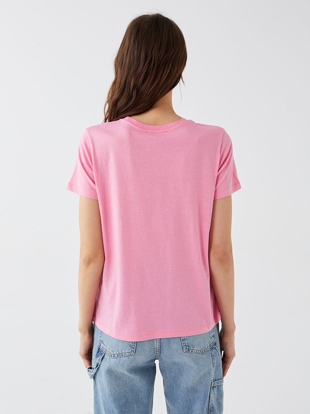 Women Crew Neck Straight Short Sleeve T-Shirt -S3DD04Z8-FNL