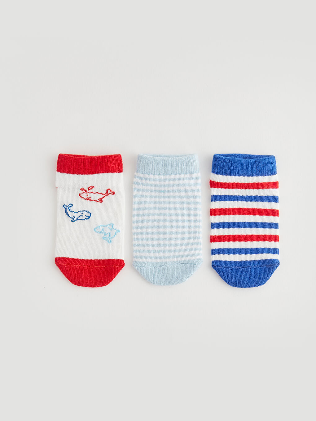 Beyaz Erkek Bebek Patik Çorap 3'lü