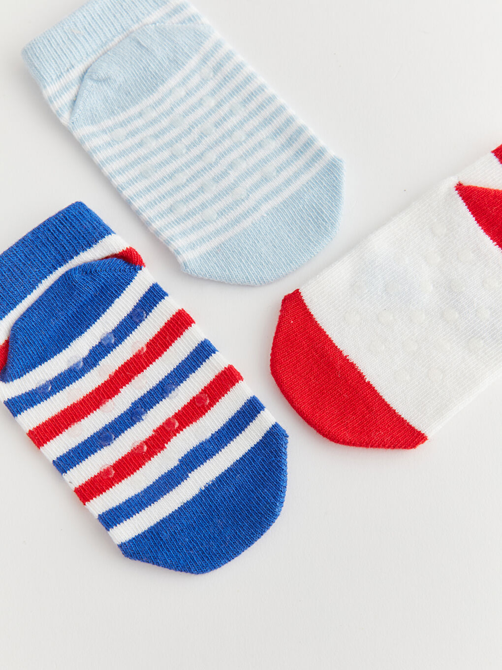 Beyaz Erkek Bebek Patik Çorap 3'lü-3
