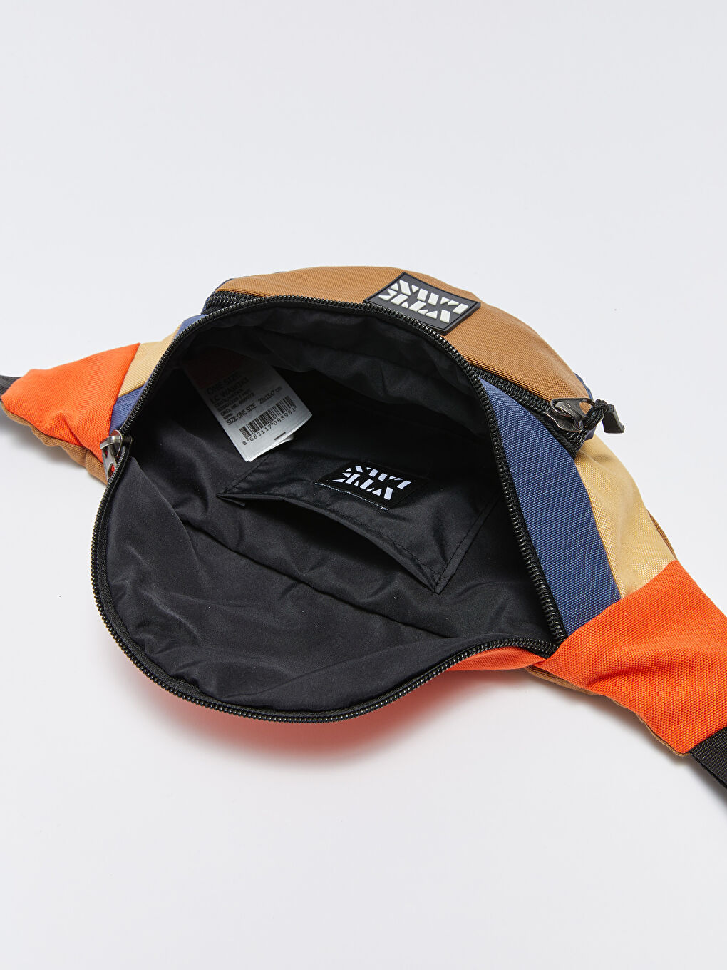 Karışık Renk Bloklu Erkek Bel Çantası-6