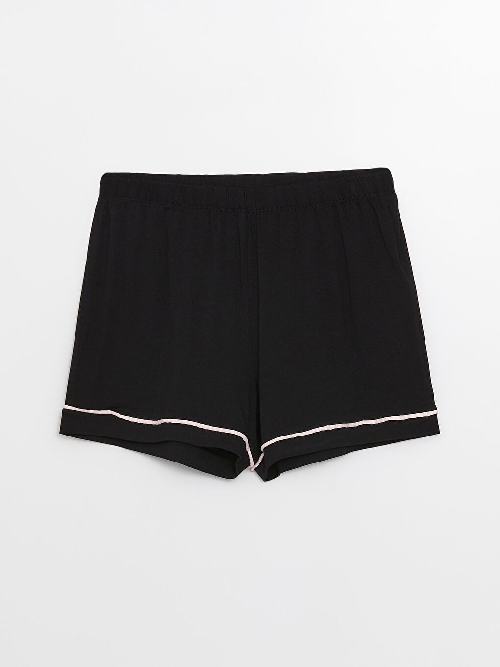 طقم بيجامة شورت بياقة قميص سادة كم قصير للسيدات-7