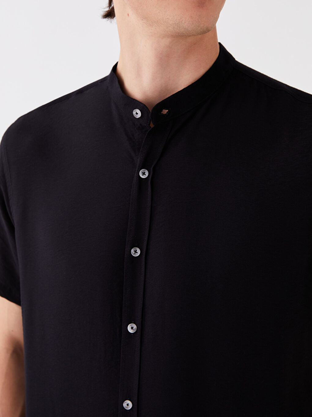 Chemise pour Hommes à Manches Courtes en Viscose Coupe Régulière-3