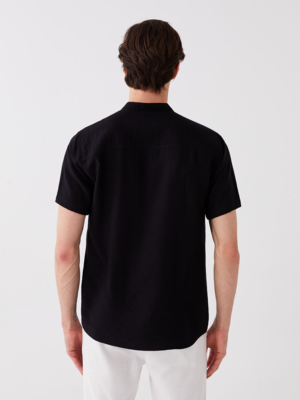 Chemise pour Hommes à Manches Courtes en Viscose Coupe Régulière-4