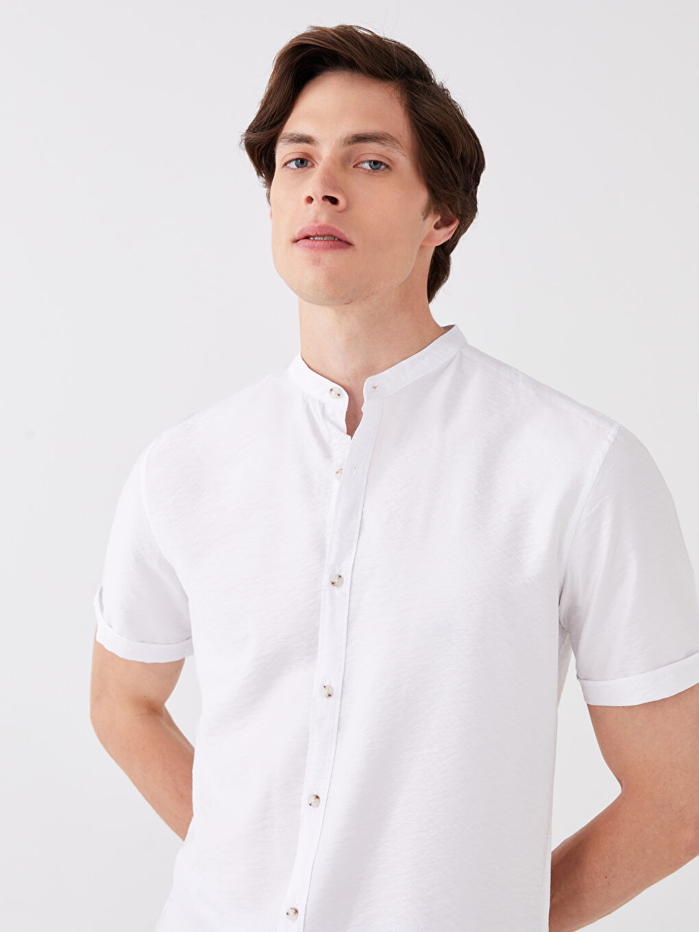 Regular Fit Short Sleeve Viscose Men's Shirt -S3DD46Z8-KE8