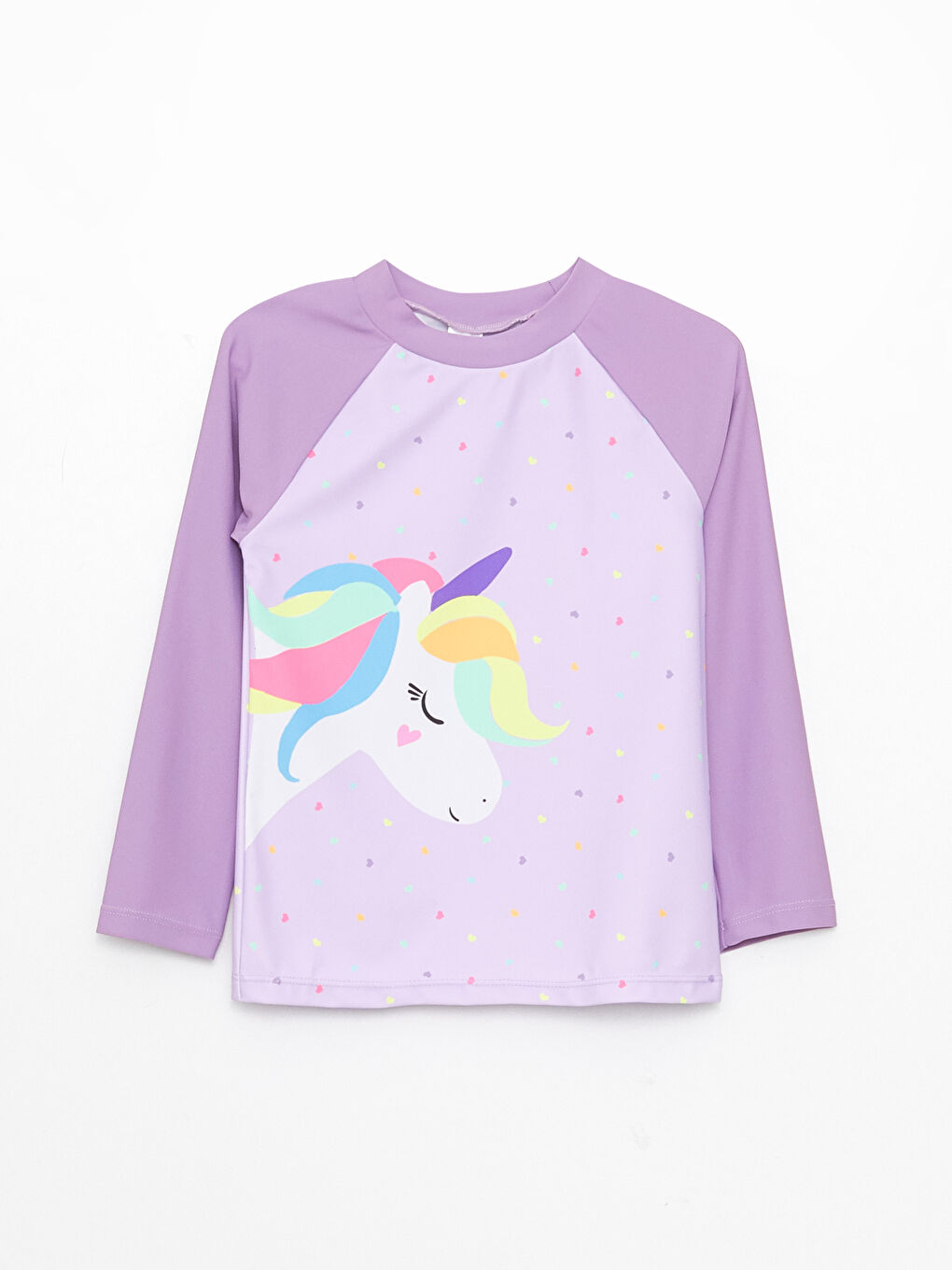 Crew Neck Long Sleeve Printed Baby Girl Swimsuit Set-1