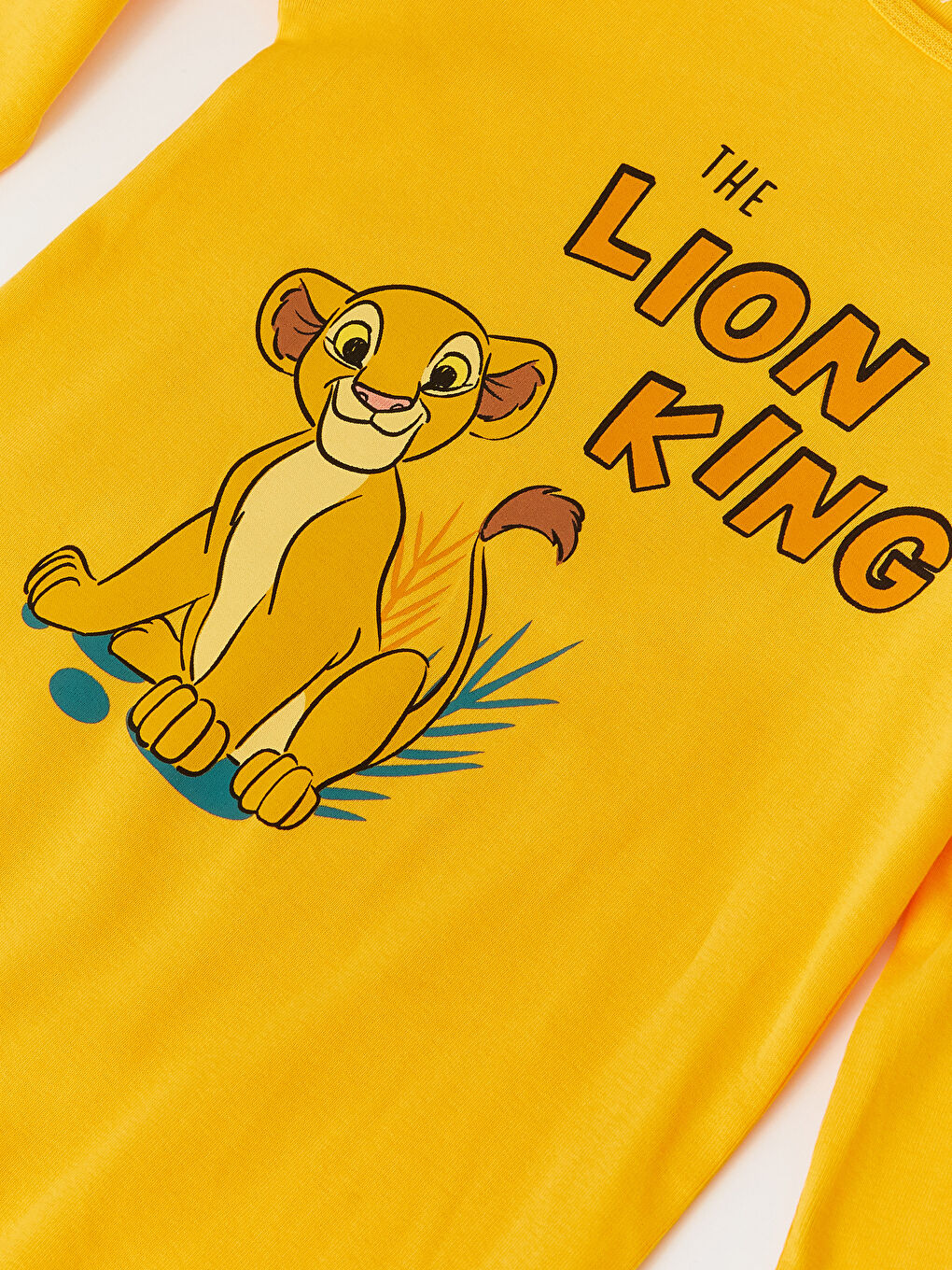 მრგვალი საყელო გრძელმკლავიანი მეფე ლომი ნაბეჭდი ბიჭების კომბინიზონი 2 შეკვრა-3