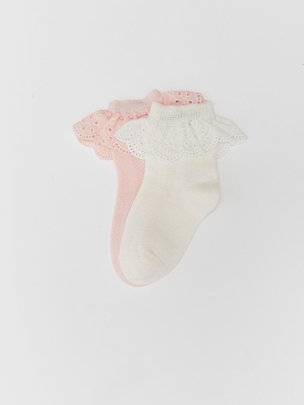 جوارب بنات رضع بتفاصيل دانتيل - مجموعتين-1