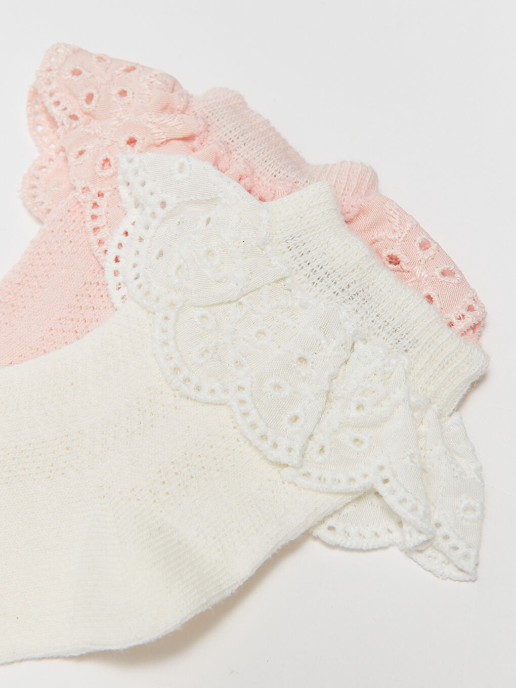 جوارب بنات رضع بتفاصيل دانتيل - مجموعتين-2