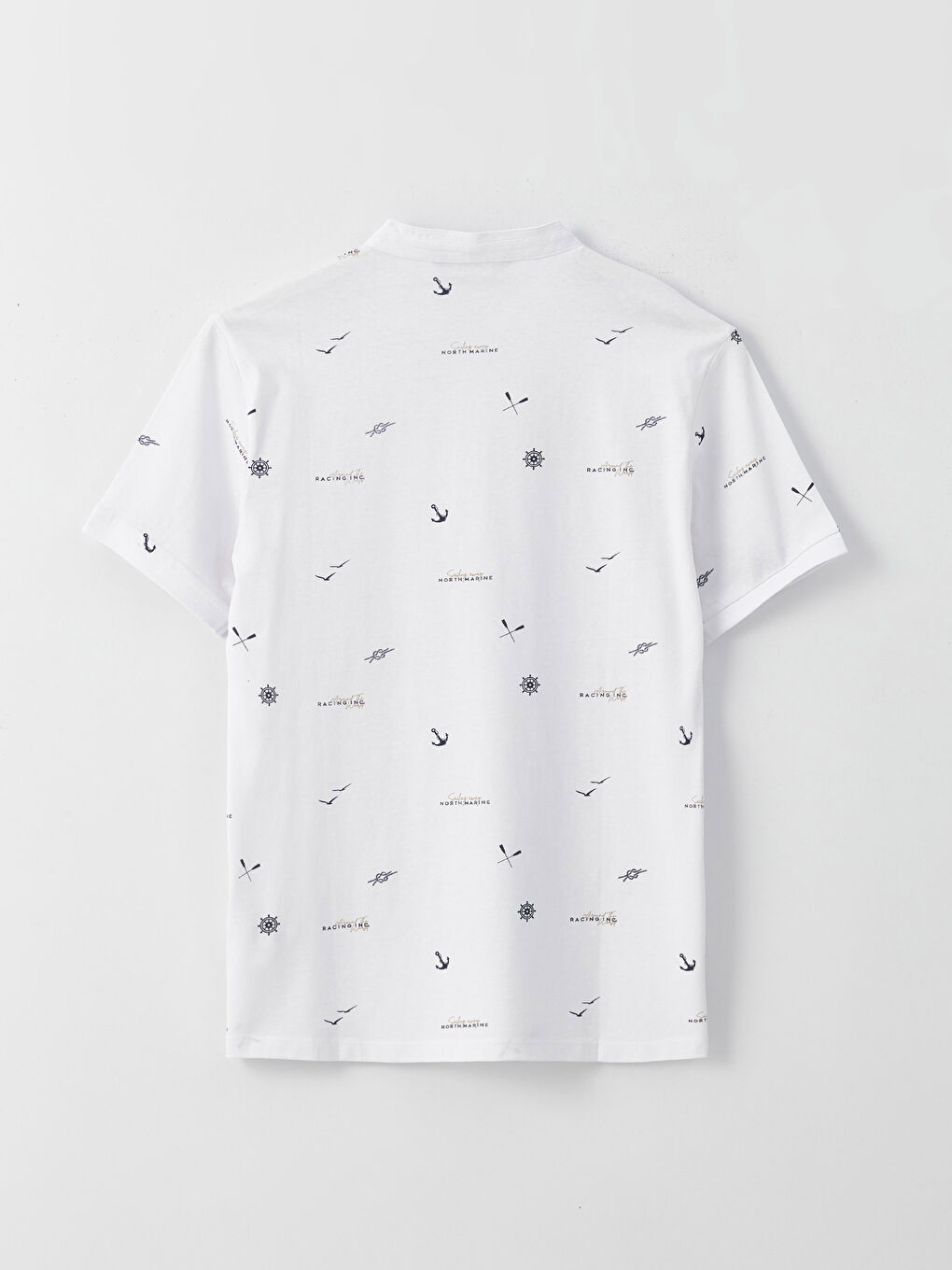 Grandad Collar Short Sleeve Patterned Men's T-Shirt-6