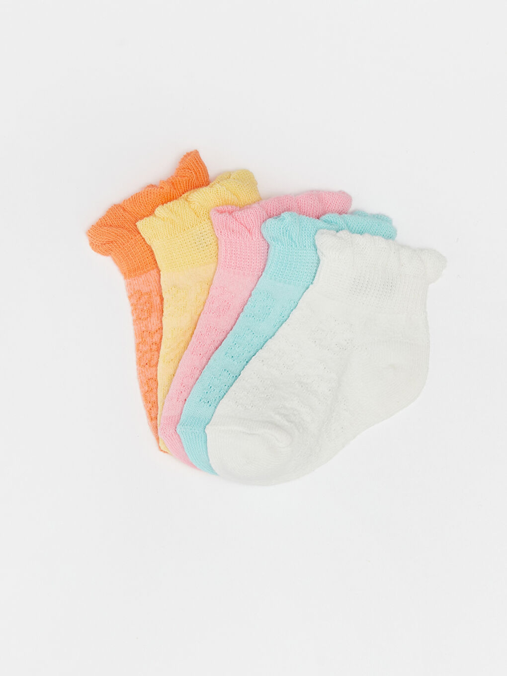 Self Patterned Baby Girl Booties Socks 5 Pack-1