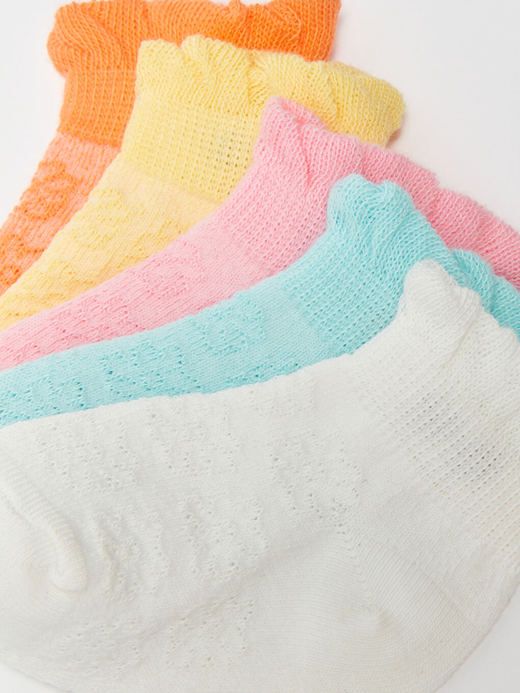 Self Patterned Baby Girl Booties Socks 5 Pack-2