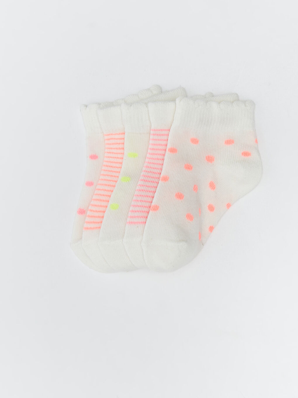 Printed Baby Girls' Trainer Socks 5-Pack-1