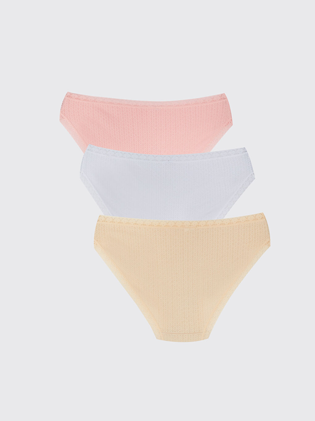 Pembe Dantel Detaylı Bikini Külot 3'lü Paket-1