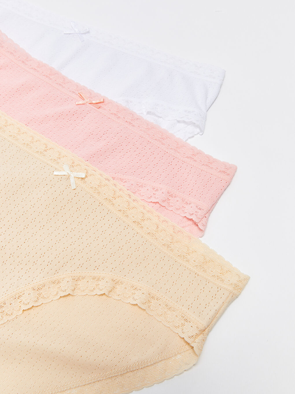 Pembe Dantel Detaylı Bikini Külot 3'lü Paket-2