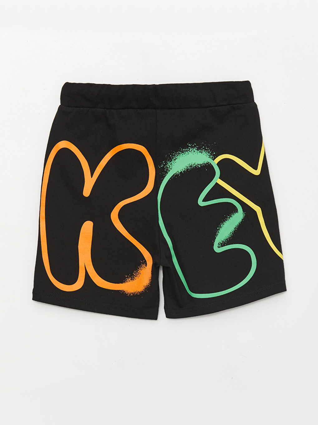 Elastic Waist Mickey Mouse Printed Boys' Shorts-1