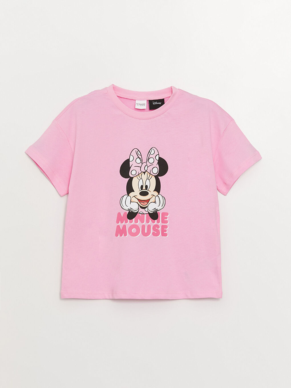 Crew Neck Minnie Mouse Printed Short Sleeve Girls' Shortie Pyjama Set-1