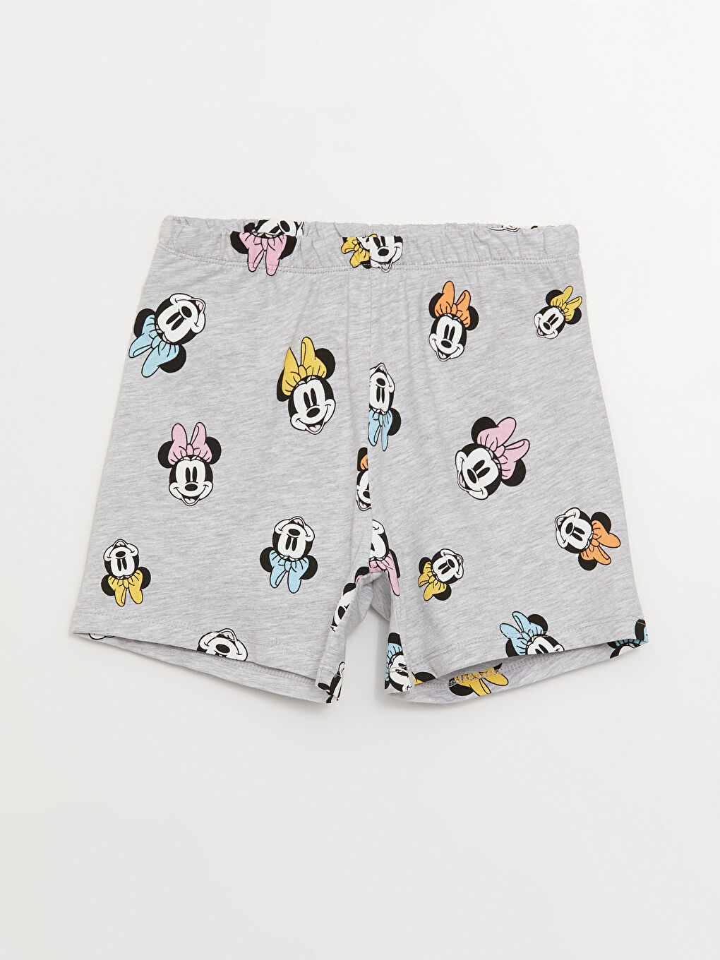 Crew Neck Minnie Mouse Printed Short Sleeve Girls' Shortie Pyjama Set-2