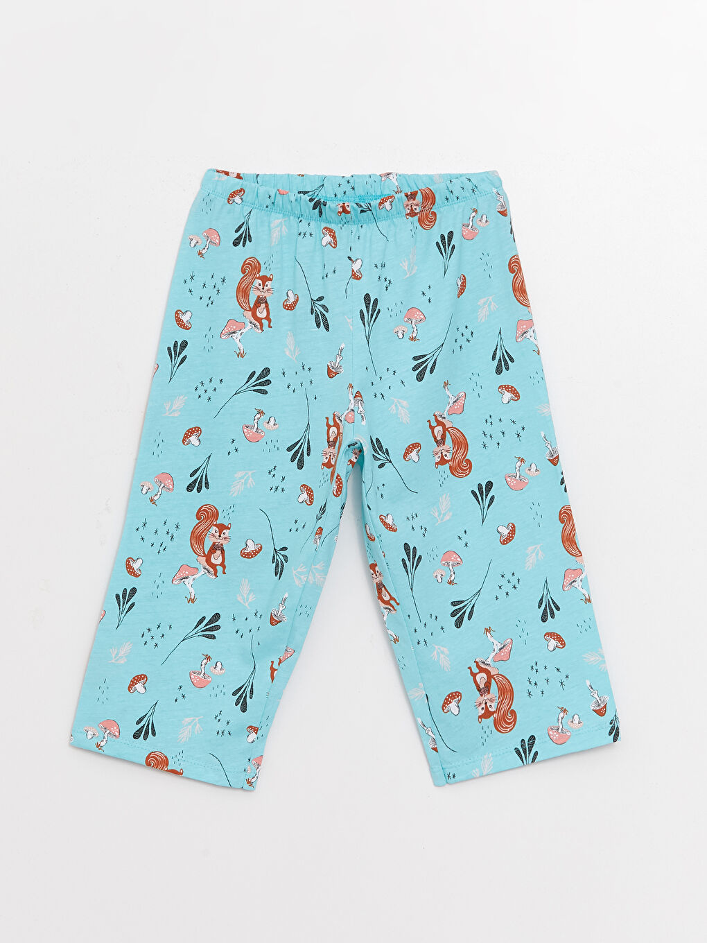 Пижамный комплект с круглым вырезом, с принтом, с коротким рукавом, для девочек-2