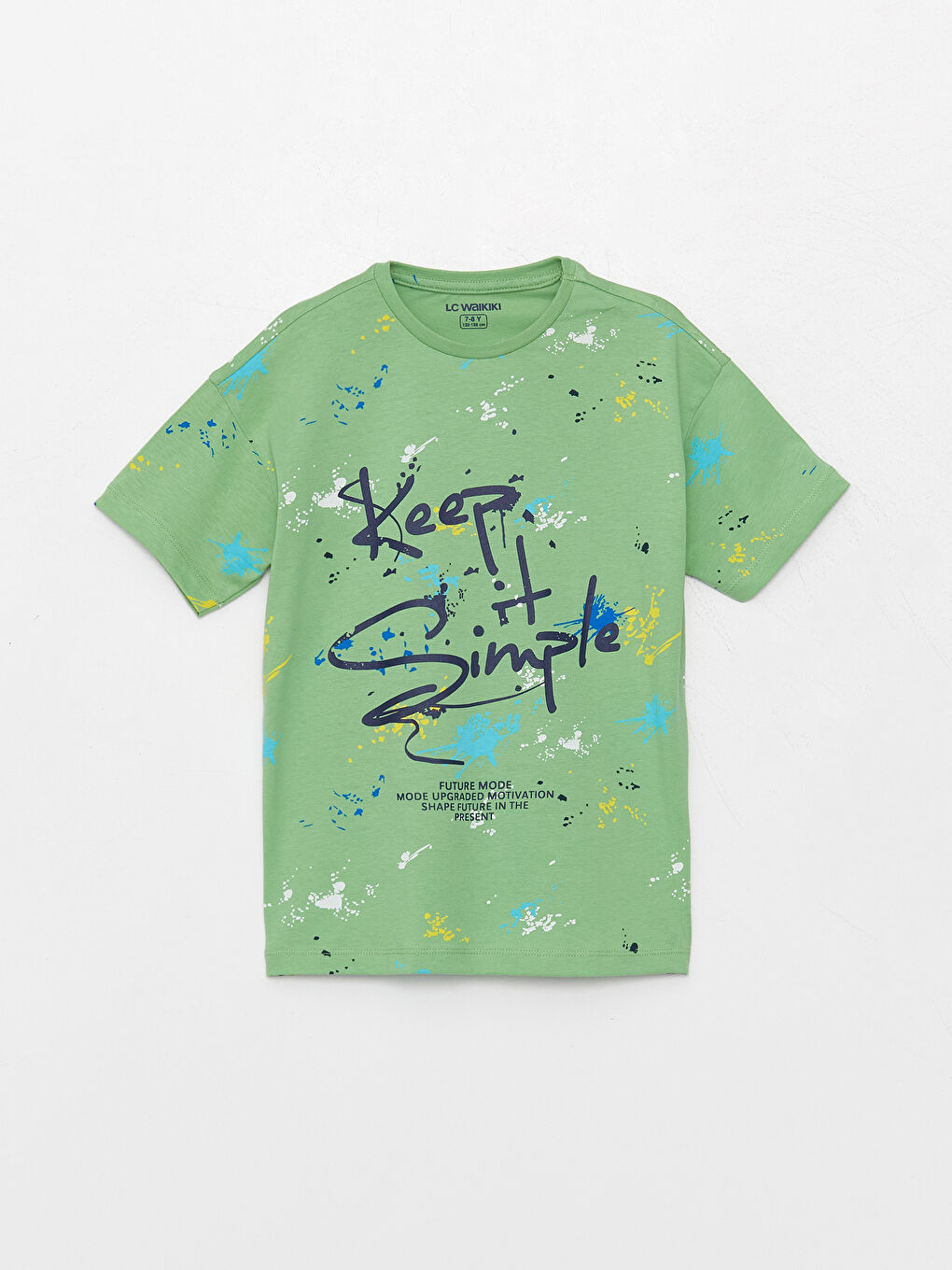 طقم بيجامة شورت بأكمام قصيرة مطبوع بياقة دائرية للأولاد-1